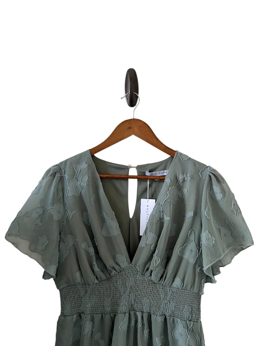 Baltic Born NEW June Smocked Midi Dress In Sage Green Size M - Picture 5 of 16